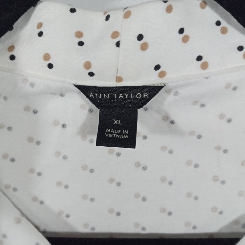 Ann Taylor Top Womens XLarge Tank Blouse Sleeveless Polka Dot Casual Capsule - Picture 4 of 6